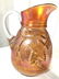 Vintage Orange Toned Carnival Glass Pitcher