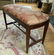 Antique English Silk Upholstered Bench