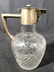 Frosted Glass Pitcher W Metal Spout & Handle
