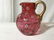 Hand Painted Floral Bohemian Art Glass Pitcher - 3