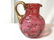 Hand Painted Floral Bohemian Art Glass Pitcher - 5