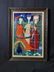 Mid Century Modern Framed Painted Tile Art - 2