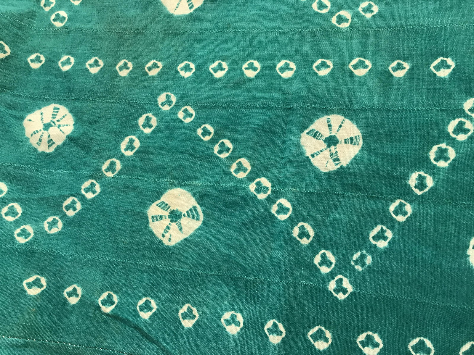 Vintage Burkina Faso Indigo Textile: Vintage Burkina Faso Indigo textile with Shell pattern, originates from Burkina Faso West Africa officially the Republic of Burkina Faso, overall in good condition, measures approximately 38 inches wi