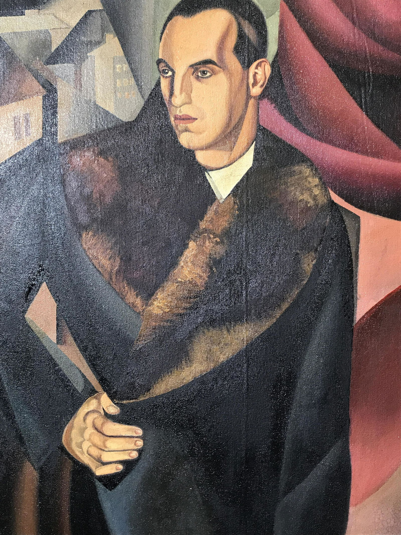 Unknown Artist Oil on Canvas: Unknown Artist Oil on Canvas IN THE STYLE OF Tamara De Lempicka, Please Note: All lots that do not carry established documented provenance nor any past record of auction history record are described i