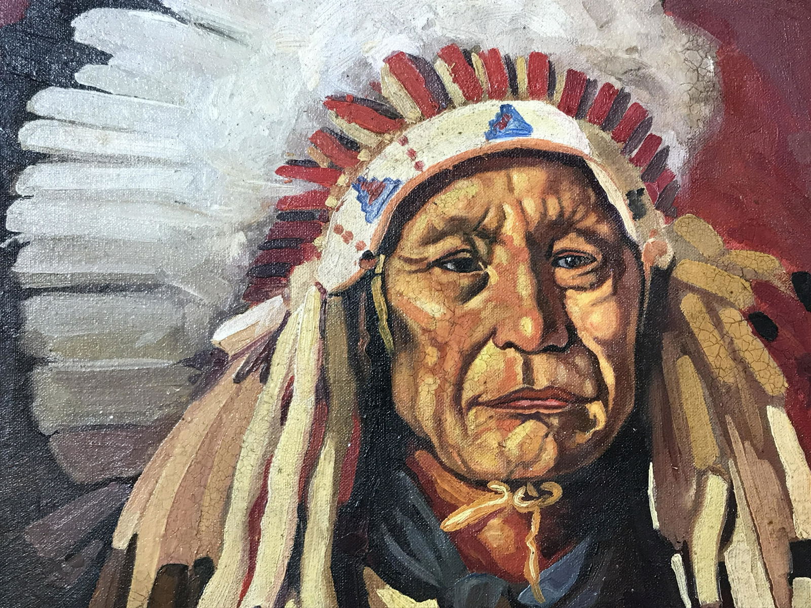 Unknown Artist Oil on Canvas: Unknown Artist Oil on Canvas IN THE STYLE OF Joseph Henry Sharp, Please Note: All lots that do not carry established documented provenance nor any past record of auction history record are described i