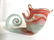 Art Glass Bowl W Curled Spiral Detail - 7