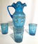 Set 4 Hand Crafted Art Glass Pitcher & Glasses - 2