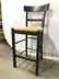Vintage Wooden Stool W Rush Seat & Backrest - 3