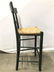 Vintage Wooden Stool W Rush Seat & Backrest - 4