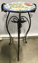 Vintage Metal Tile Top Plant Stand