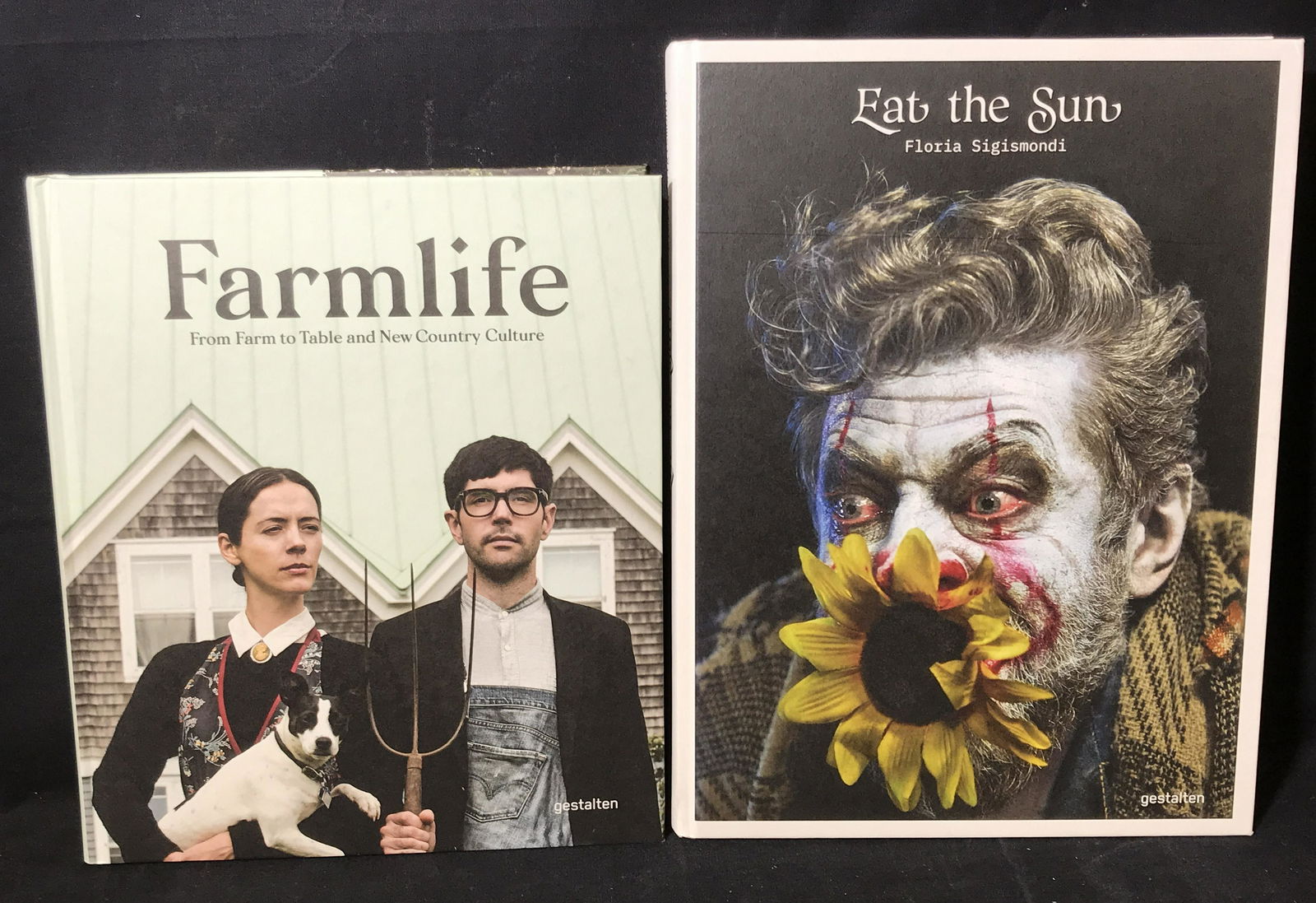 Set New Coffee Table Books: Set of 2 new coffee table books on culture and photography , titles include ‘Farmlife: From Farm to Table and New Country Culture’ and ‘Eat The Sun’, largest book measures 13.25 inches tall by