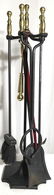 Set 5 Vintage Metal Fireplace Tools W Stand