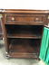 Pair Vintage Carved Wooden Curtained Side Tables - 10
