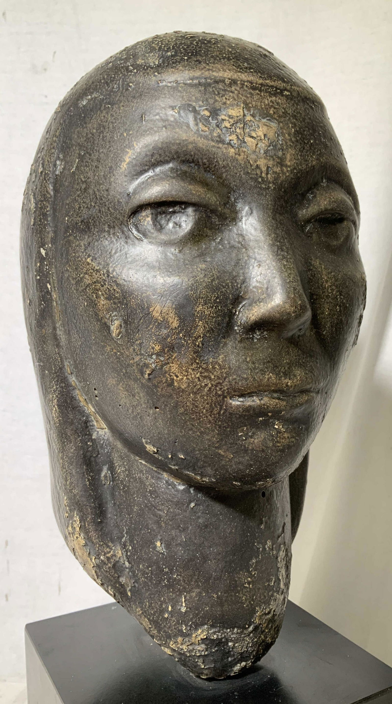 Faux Finish Modernist Plaster Female Head Bust (1 of 18)