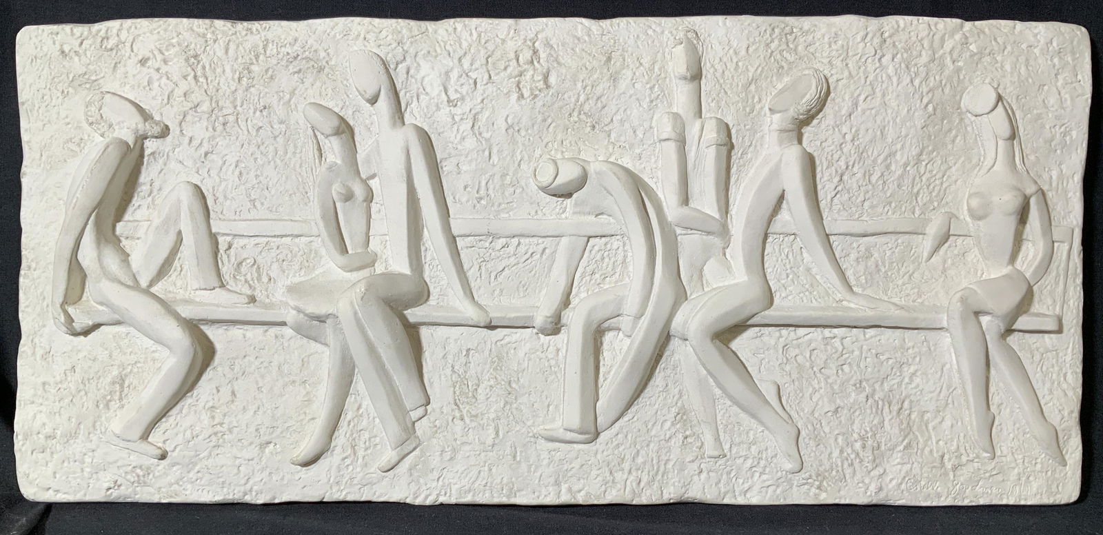 Mid Century Figural Wall Plaque Plaster Sculpture (1 of 14)