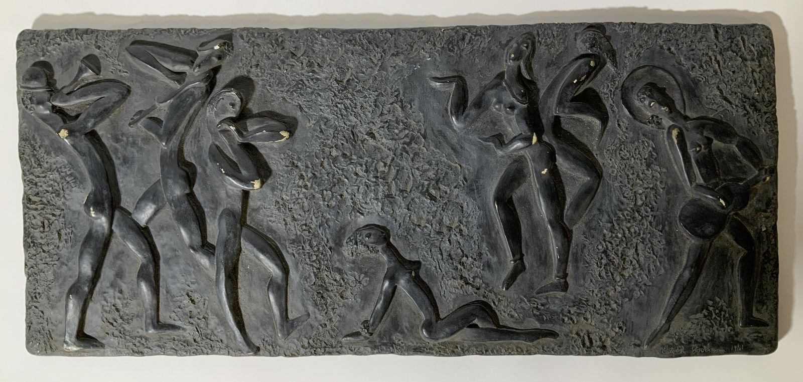 Wall Plaque Sculpture in Plaster Modernist Style (1 of 16)