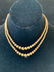 Vintage Gold toned 2 Strand Bead Necklace - 2