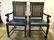 Pair Caned Antique Carved Wooden Chairs