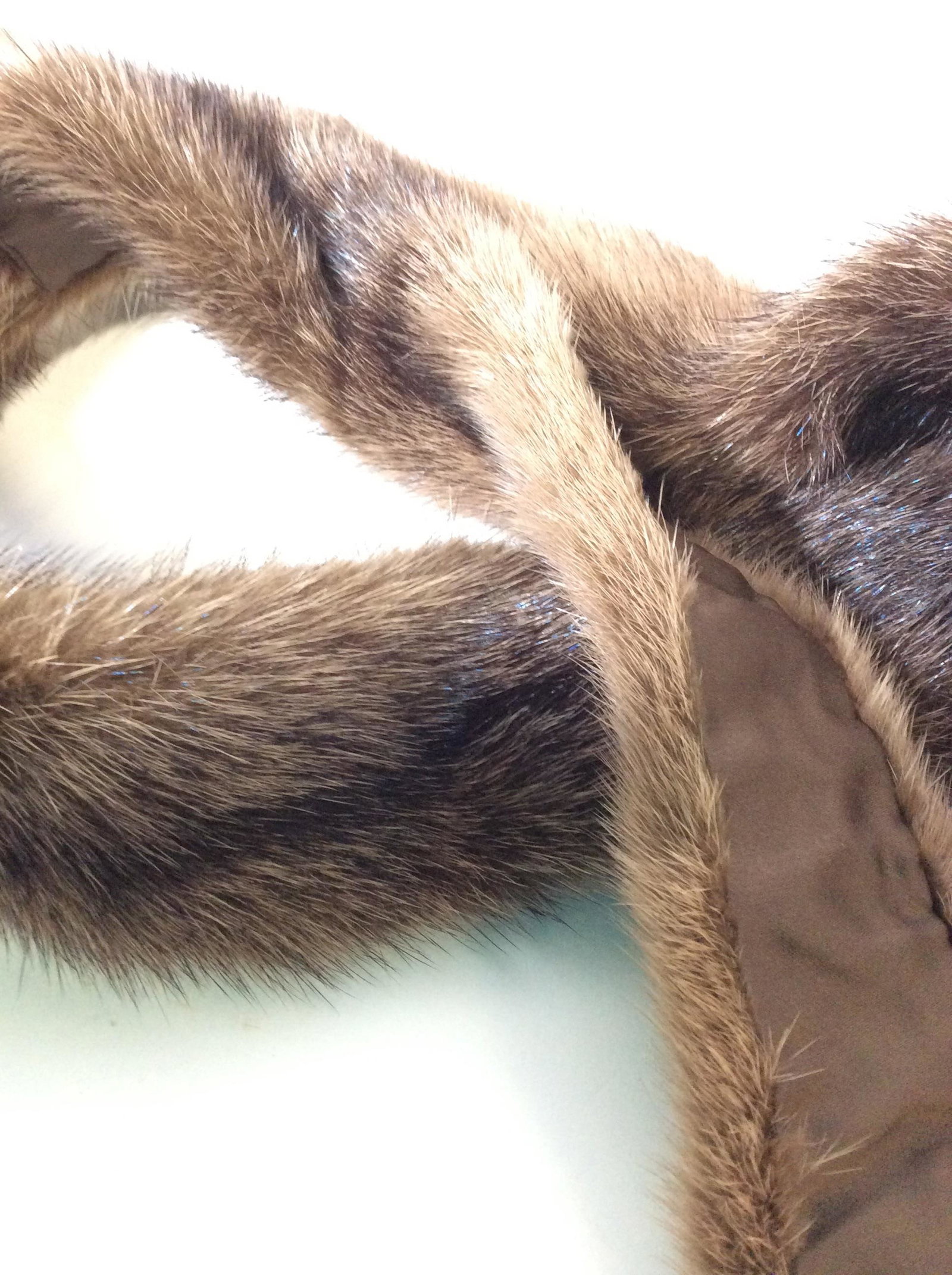 VINCENT & BILL Luxury Fur Coat Belt: Brown-Black Fur, Center Of one side lined with brown silk, 69 in long, 2.5 in wide. Authentic Fur, Fur Belt, Ladies Luxury Accessory, Wearables, Fur Accessory, Luxury Textiles, Vintage, Fur Coat Belt,