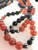 Red Jade Beaded Necklace. Carved Pendant - 3