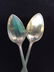 Pair Sterling Embossed Victorian Nouveau Spoons - 3