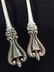 Pair Sterling Embossed Victorian Nouveau Spoons - 8