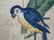 Gold Leaf Framed Asian Watercolor Birds - 6