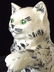Hand Made & Painted Green Eyed Ceramic Cat - 7