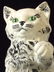 Hand Made & Painted Green Eyed Ceramic Cat - 8