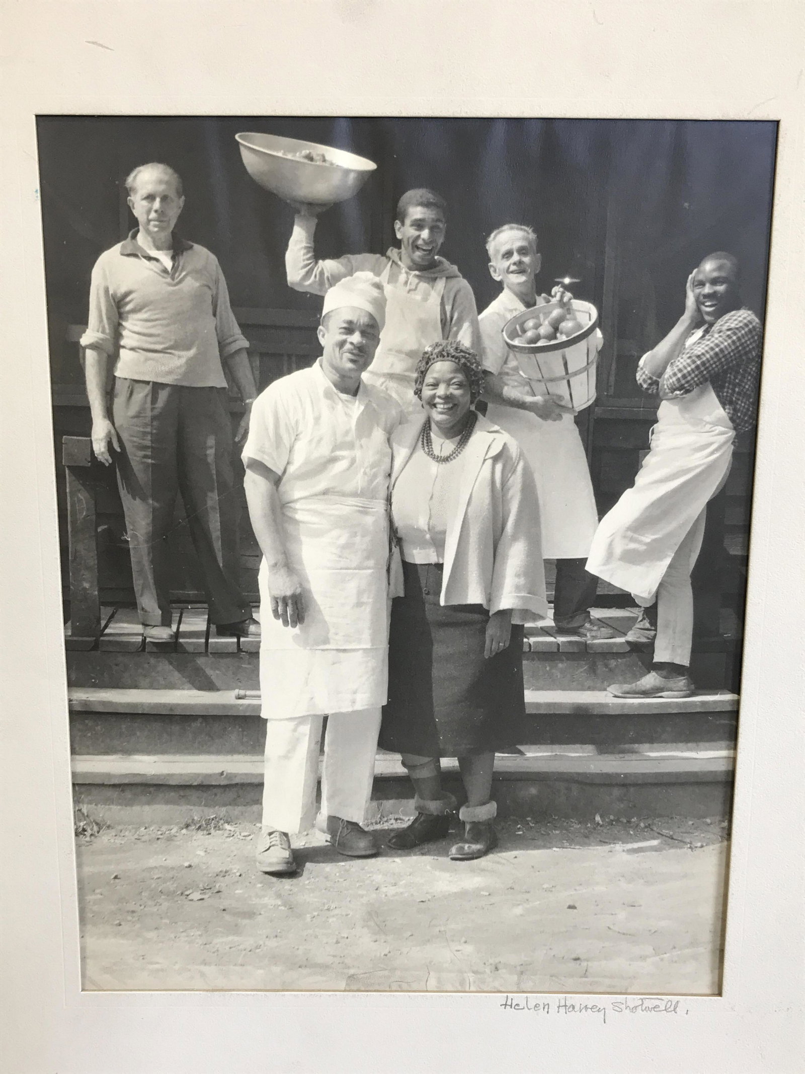 Helen Harvey Shotwell Signed Group Photos: Helen Harvey Shotwell signed photographs, signature to the lower right corner of the first read ‘Helen Harvey Shotwell’, two photos one of a group of people standing the other of a group of people