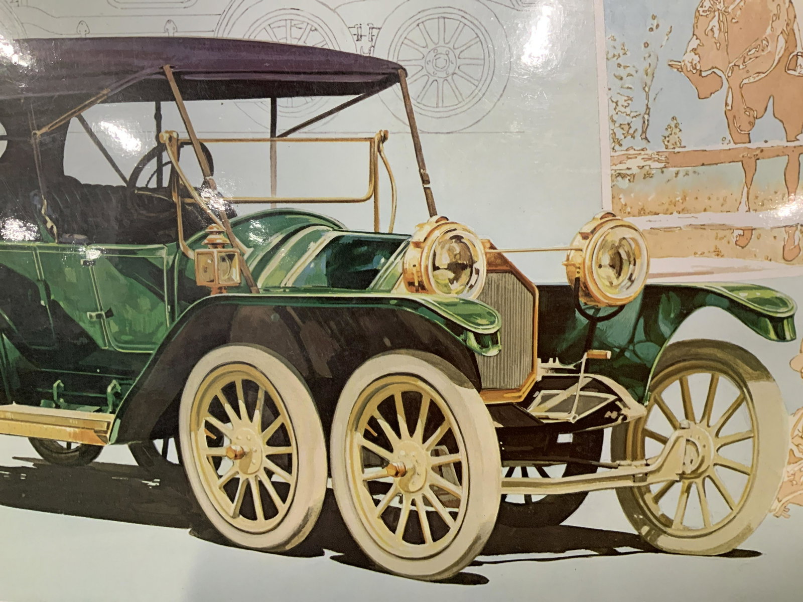 James Deneen Authentic Vintage Advertisement: James Deneen authentic vintage advertisement, inscription reads ‘1911’, signature printed in lower right reads ‘JB Deneen’, inscription in lower left reads ‘One of a Kind(No 1) TRW Inc 1982�