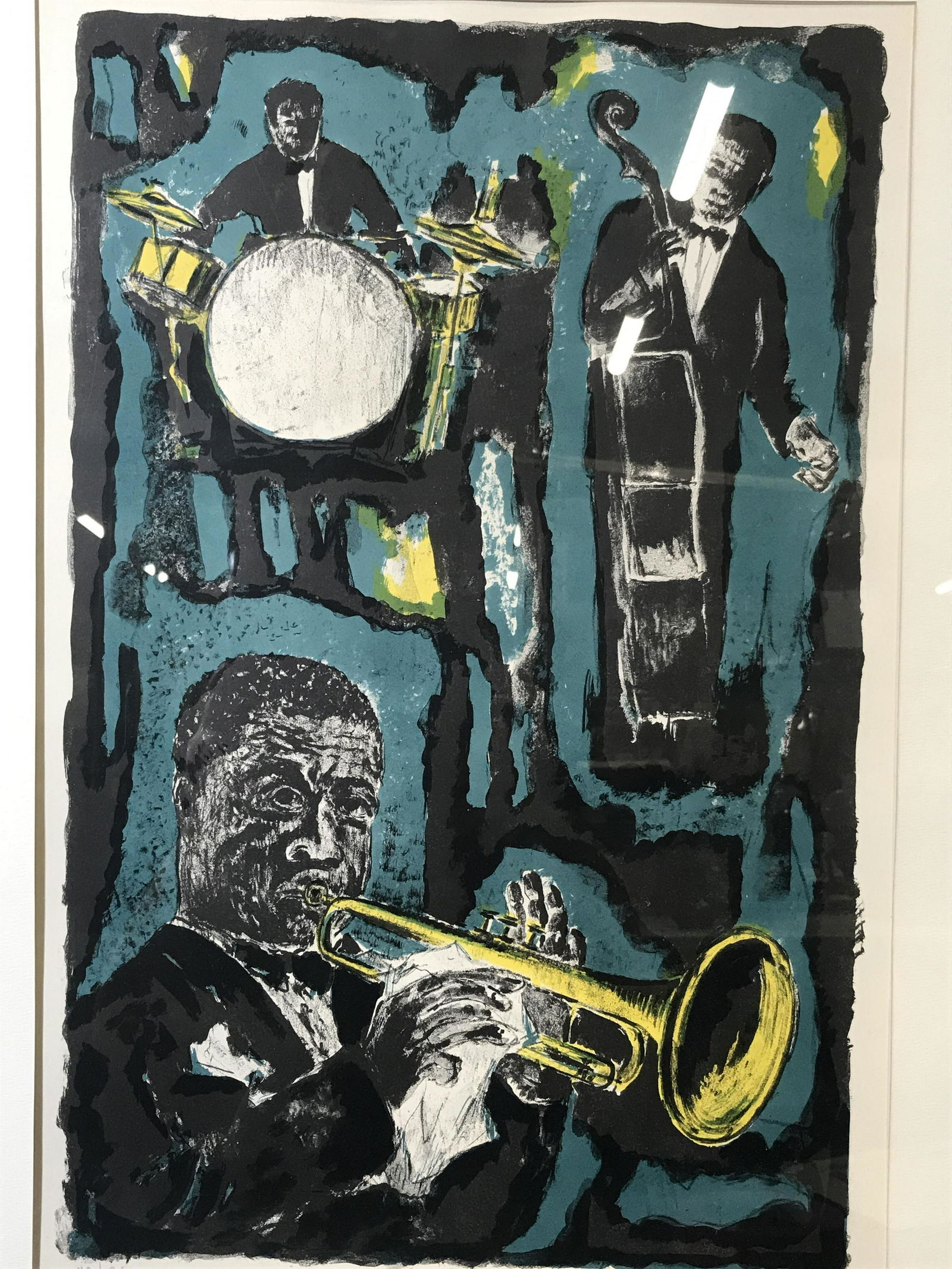 Tony Agostini Signed Ltd Ed Lithograph: Tony Agostini signed limited edition lithograph, signature in the lower right corner reads ‘Tony Agostini’, edition to the lower left corner reads ‘92/175’, subject three figures in tuxedos pl