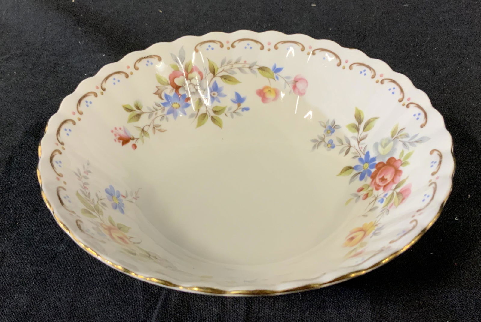 Royal Albert Porcelain Bowl, England: Royal Albert porcelain bowl, stamp to base reads ‘Royal China Bone China England Jubilee Rose’, floral design, measures 6 1/8 inches in diameter, 1 3/4 inches tall, in great condition, Royal Alber