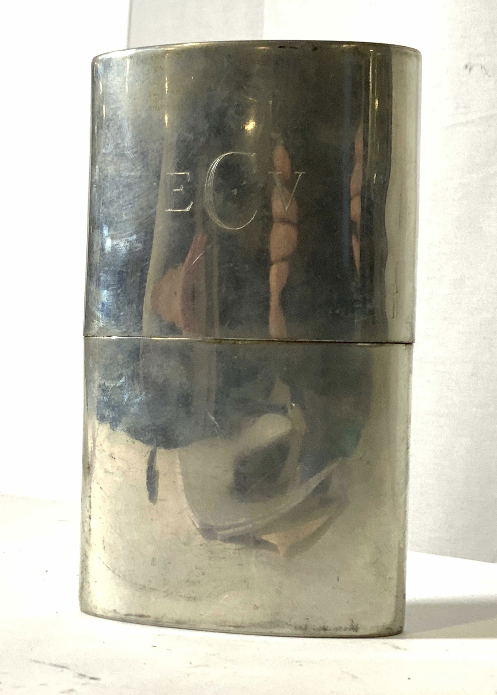 Plated Signed NAT SHERMAN Cigar Holder: Luxury Nat Sherman brand is an upscale tobacco shop located in New York off Fifth Avenue. Many of their items are plated , this cigar holder possibly silver plated, not marked. Underside impressed wit