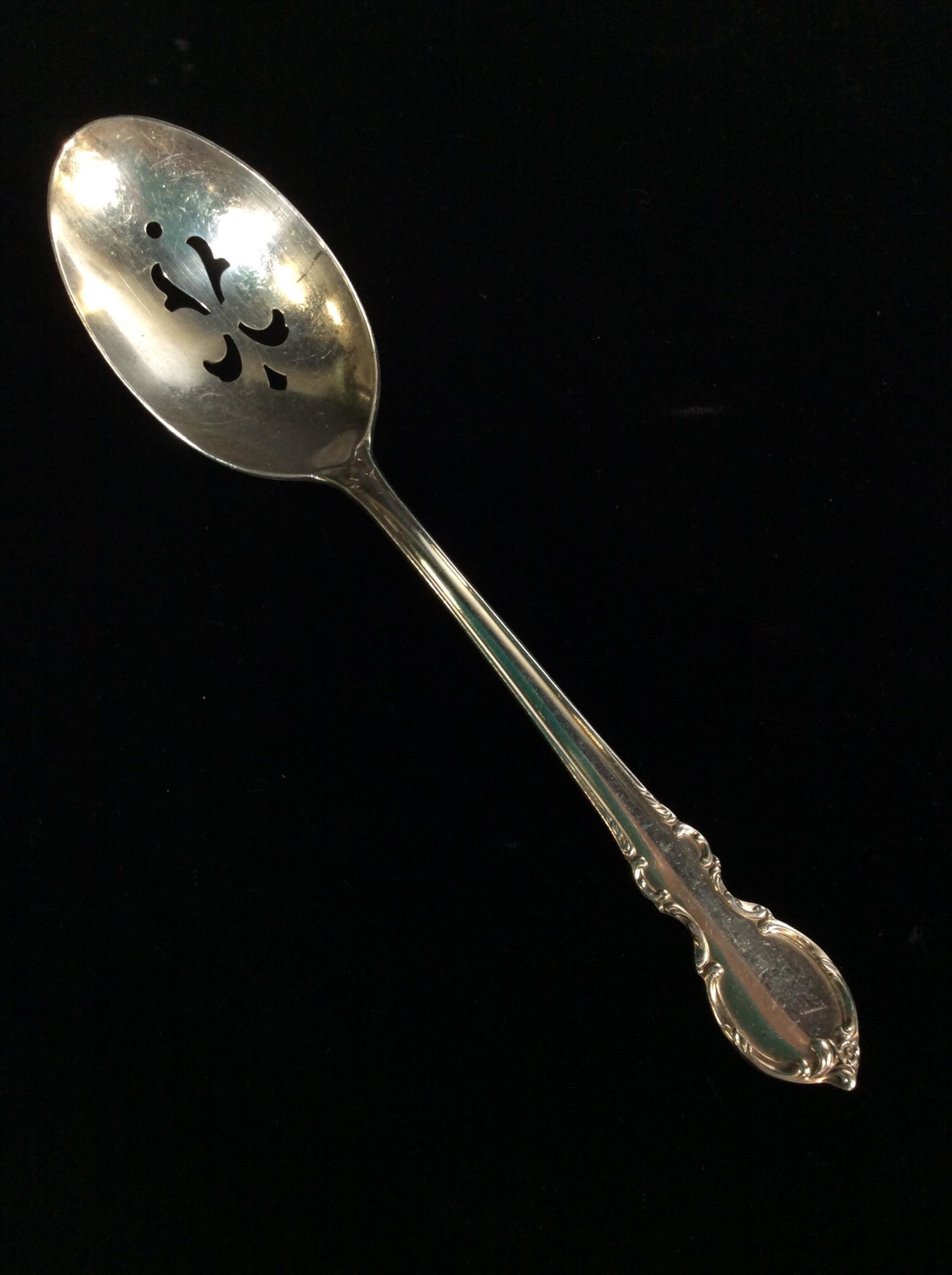 1847 Rogers Bros. Plated Pierced Serving Spoon: Victorian Style Vintage Serving Spoon, 8.5 in. L, Stamped 1847 Rogers Bros., impressed IS Reflection. Serverware, Silver Plated Spoon, Serving Utensil, Flatware Spoon, 1847 Rogers Bros Reflection Spoo