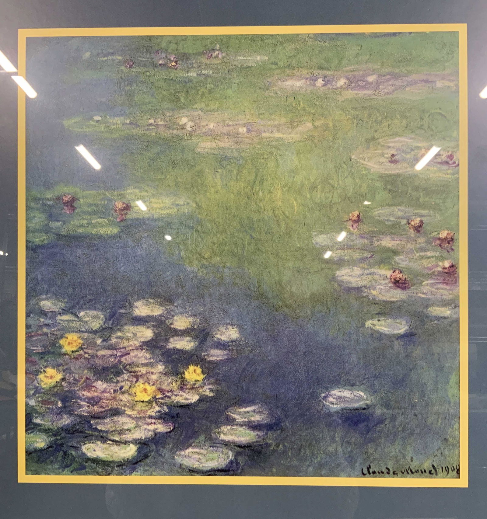 Claude Monet Waterlilies at Giverny Offset Litho: Claude Monet Waterlilies at Giverny Offset Lithograph, inscription to upper portion of piece reads ‘Claude Monet’, inscription to lower portion of piece reads ‘Let everything about you breathe t