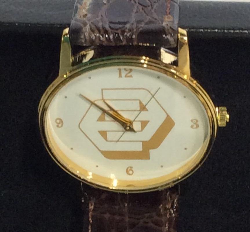 Image Watches, Inc. Wristwatch Original Box: Japan Movement, New In Box with Company ID form, Image Watches, Inc. , dark glossy brown leather band, 9 in. L, face 1 25 in. Comes with original box, in good condition. Wristwatch, Leather Band Watch