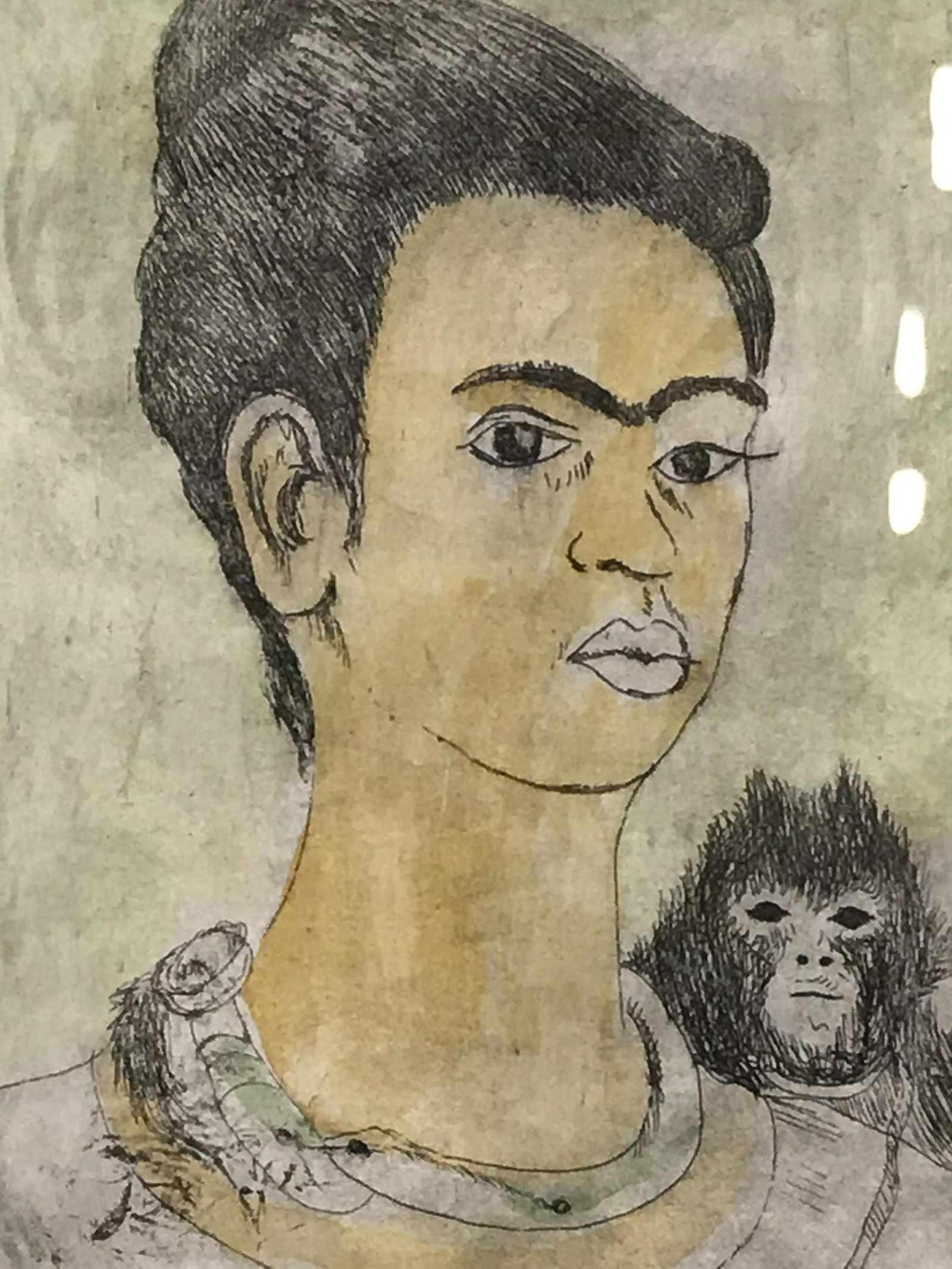 Frida Kahlo Signed Ltd Ed Lithograph: Frida Kahlo Signed limited edition lithograph, signature in pencil to the lower right corner reads ‘Frida Kahlo’, edition to the lower left corner reads ‘3/50’, Gallery stamps to verso faded p