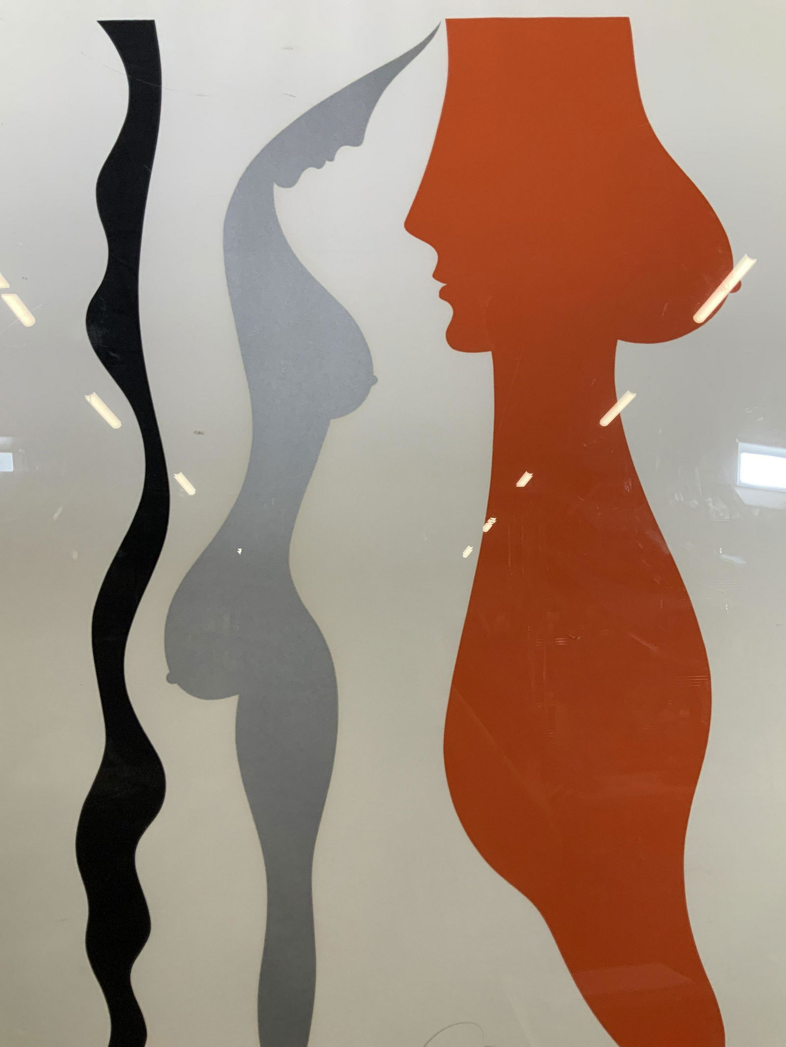 Jean Arp Signed Figures Silkscreen: Jean Arp(1886-1966)Signed Figures Silkscreen, signature to lower right in pencil reads ‘Arp’, edition to lower left reads ‘48/50’, label to reverse reads ‘Gripping 212-Pl-9-6083 344 East 59t