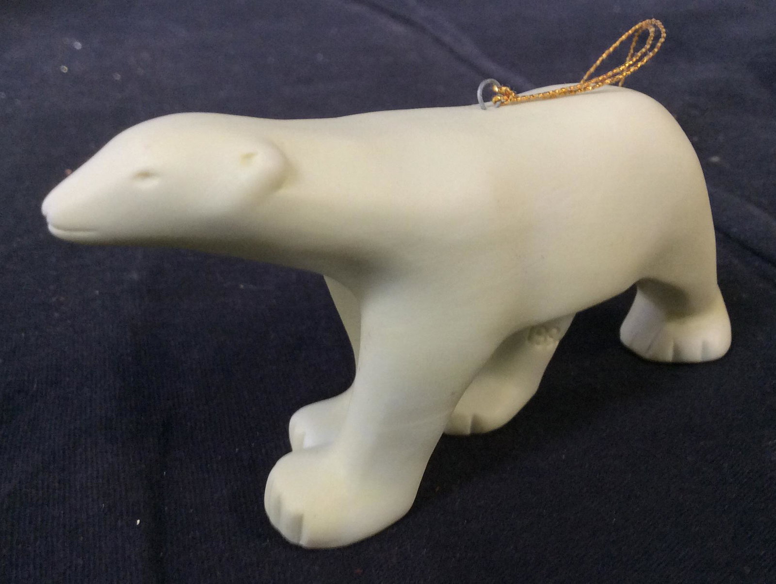 Signed Porcelain Polar Bear MMA Ornament: Polar bear Christmas tree ornament. 4 in long. 2 in high. c. 1994 copyright MMA ( museum of modern art) porcelain Polar Bear Ornament, Museum Of Modern Art Christmas 1994 collectibles, Tree ornament, 