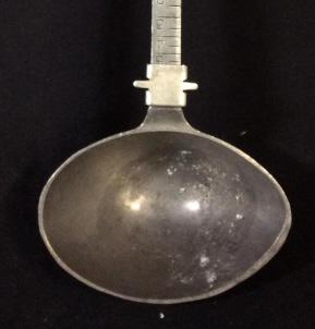 Viking Import Scale Measuring Spoon, Metal: 12.5 in long, ladle 4 1/4 in wide. Metal Balance Spoon originally sat on a tabletop scale. Reads Viking Import Trade, Japan. Table Top Vintage Scale Spoon, Vintage Collectibles, Viking Import Trade, J