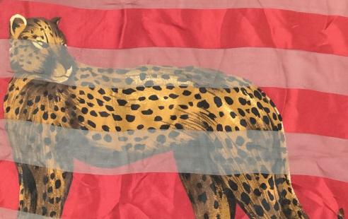 ACCESRY STREET Silk Shawl, Jungle Animals: Accessry Street Silk Shawl, label to shawl reads ‘accessry Street 100% silk dry clean only made in China printed in Korea’, various animals printed onto fabric, measures 34 x 34 inches, in good co