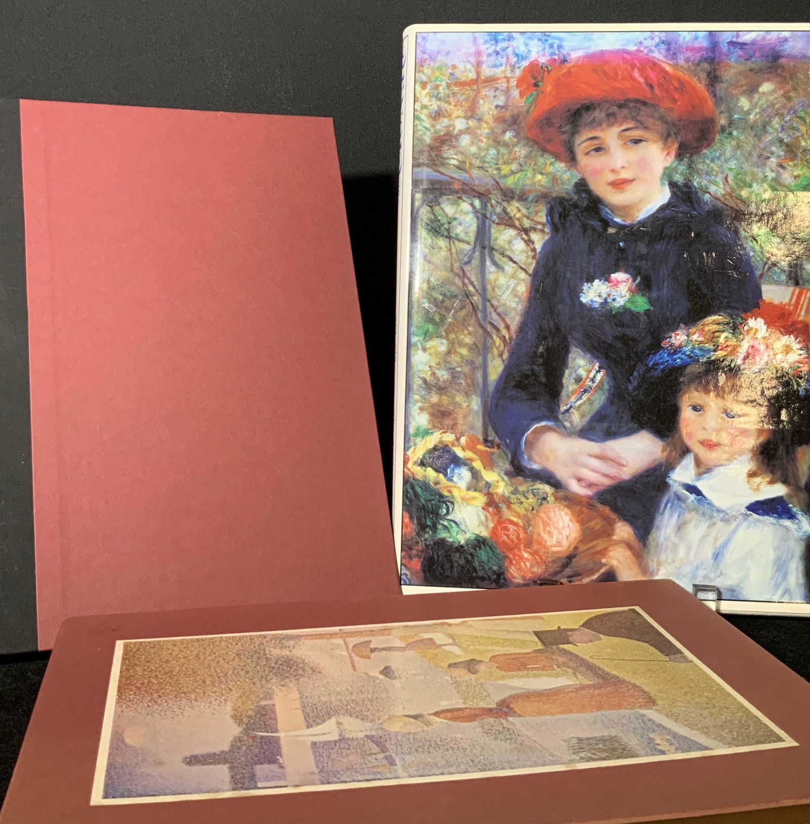 Lot 2 Vintage Hardcover Coffee Table Art Books: 2 large vintage coffee table books. Titles include: MASTERS OF PAINTING (comes with book cover) & RENOIR, HIS LIFE, ART, AND LETTERS. Publishers include: Doubleday & Company & Harry N. Abrams Inc. Dat