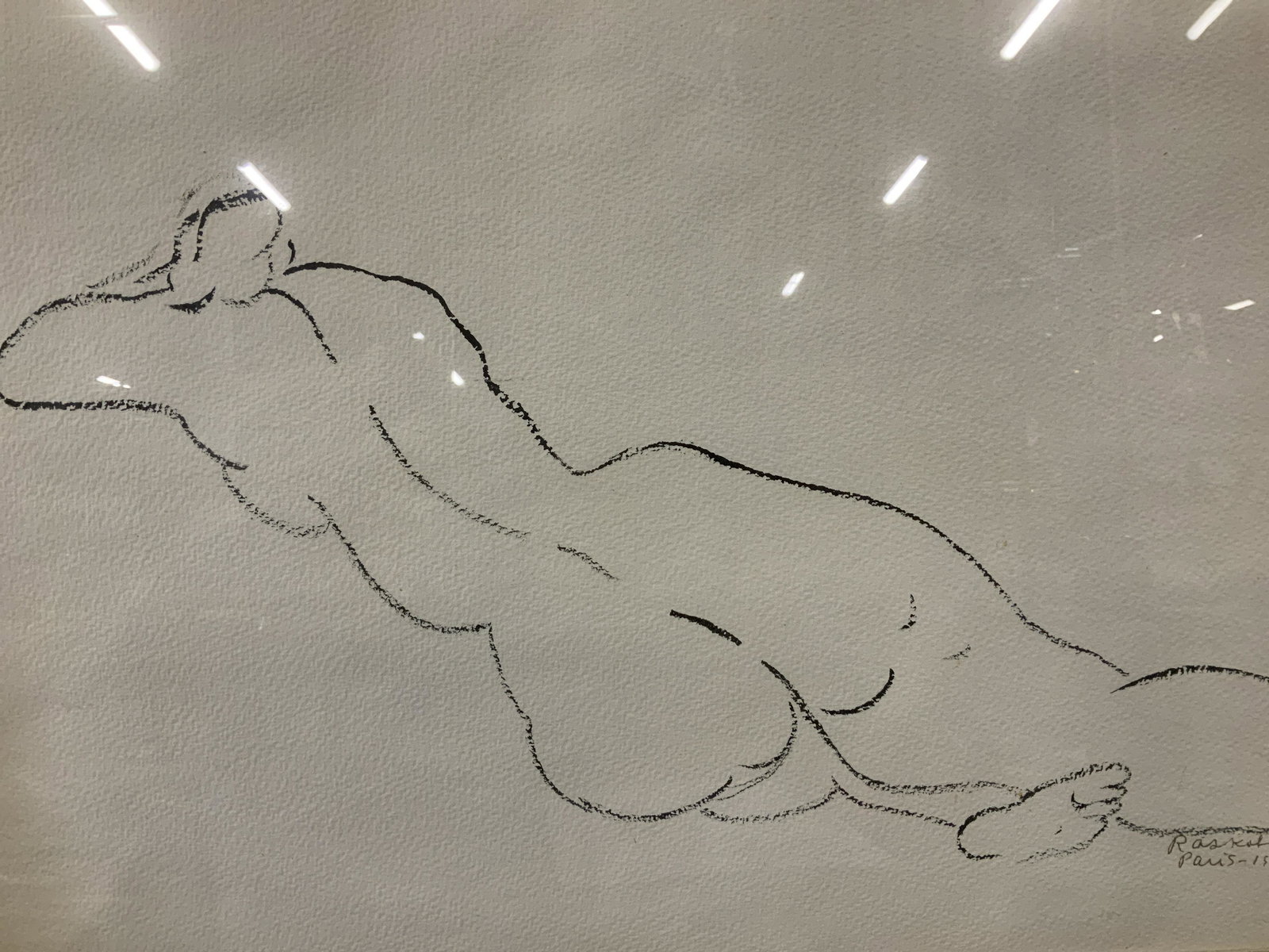 JOSEPH RASKOB Signed Figural Nude Lithograph 1958: Joseph Raskob Signed Figural Nude Lithograph 1958, signature in ink to lower right reads ‘Raskob (Joseph) Paris 1958’, label to reverse partially illegible but reads ‘Kulicke Frames Inc 1007 Mad