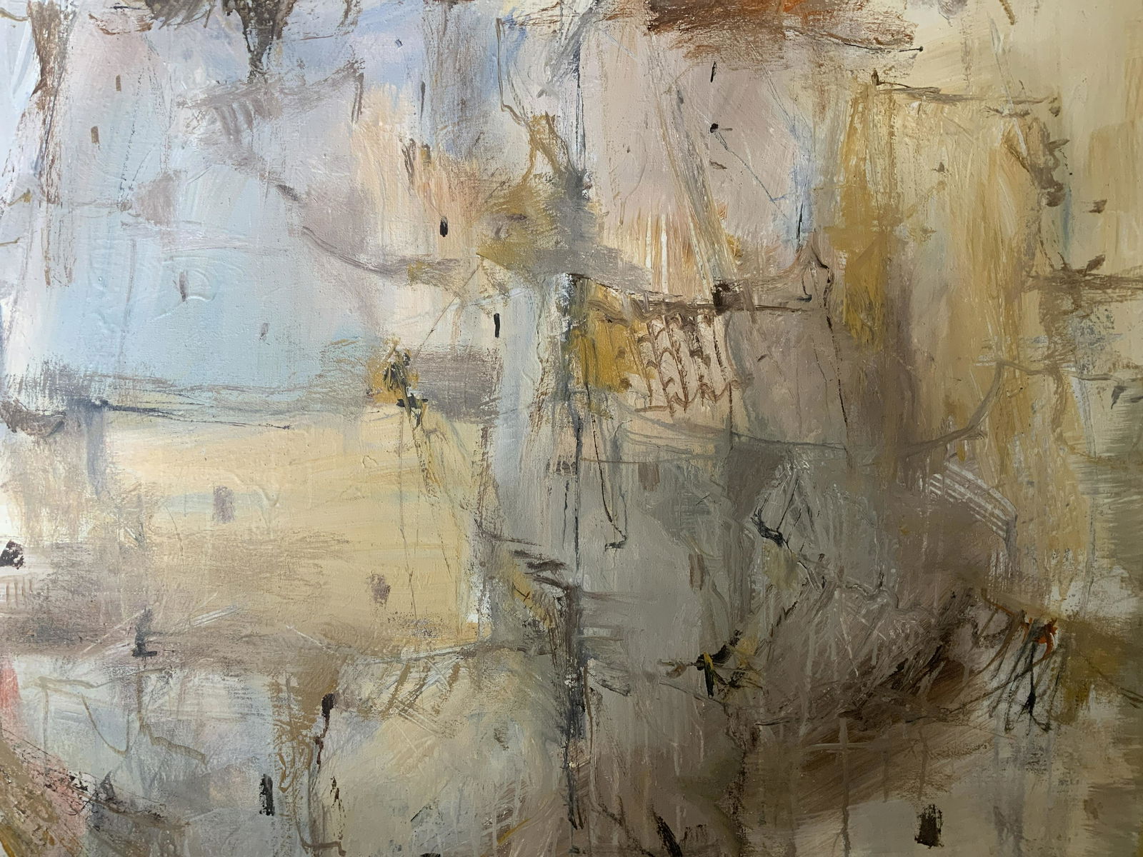 GINO HOLLANDER Signed Acrylic Painting 1969: Gino Hollander Signed Acrylic on Canvas Painting 1969, signature to lower right reads ‘969 Hollander’, subject abstracted planes of color in various colors, measures 49 x 49 inches, canvas measure