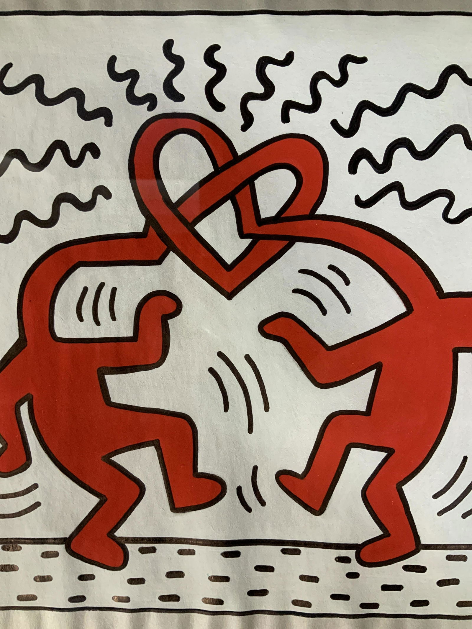 Signed Ink Drawing AFTER KEITH HARING 1988: Signed Ink and marker Drawing AFTER KEITH HARING(1958-1990) 1988, signature to upper left in ink reads ‘K Haring 88’, Please Note: All lots that do not carry established documented provenance nor
