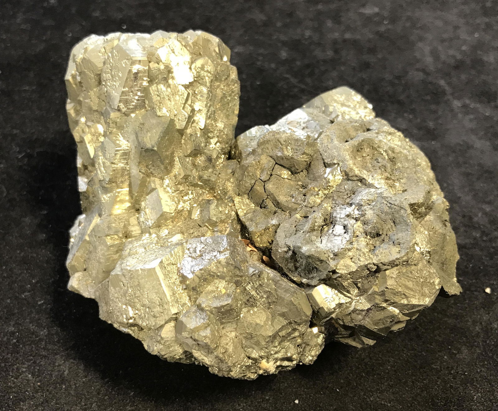 Peruvian Mined Pyrite: Peruvian mined pyrite, mined from the Huanzala mine in Peru, unique in its own shape and size, naturally grown in a Cuboid crystal shape, stone shines with a metallic gold toned color often referred t