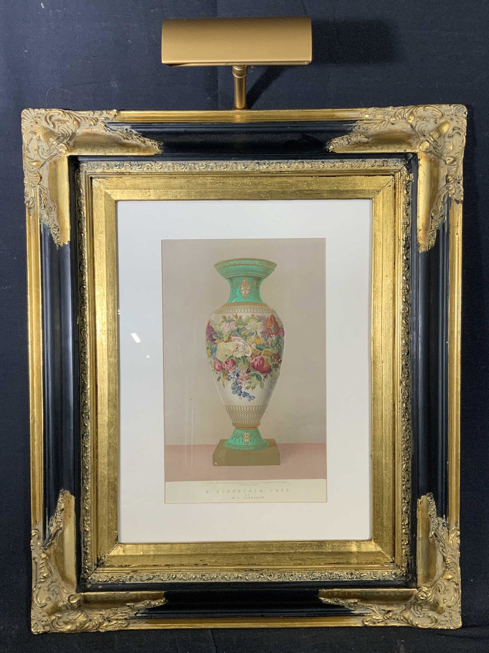 Antique JB WARING A Porcelain Vase Chromolitho: Antique JB WARING A Porcelain Vase Chromolithograph, one of a set of four, inscription to lower portion of piece reads ‘London Chromolithographed & Published by Day & Son Lithographers to the Queen 