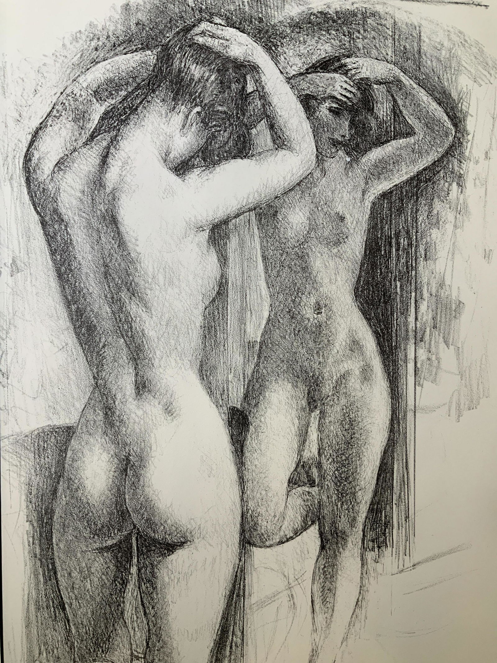LEON KROLL Nude looking in Mirror Lithograph: LEON KROLL Nude looking in Mirror Lithograph, inscription to lower right reads ‘10/50 Leon Kroll’, subject a woman looking into a mirror, measures 24 1/8 x 18 1/8 inches, window measures 17 x 10 i