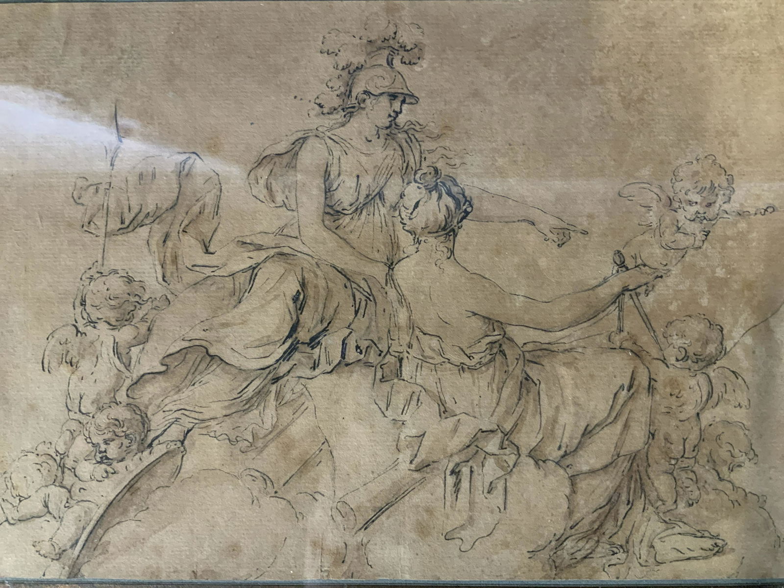 Signed Ink Drawing AFTER FRANCOIS BOUCHER: Signed Ink Drawing AFTER FRANCOIS BOUCHER, signature to lower right reads ‘Bou’, Please Note: All lots that do not carry established documented provenance nor any past record of auction history re